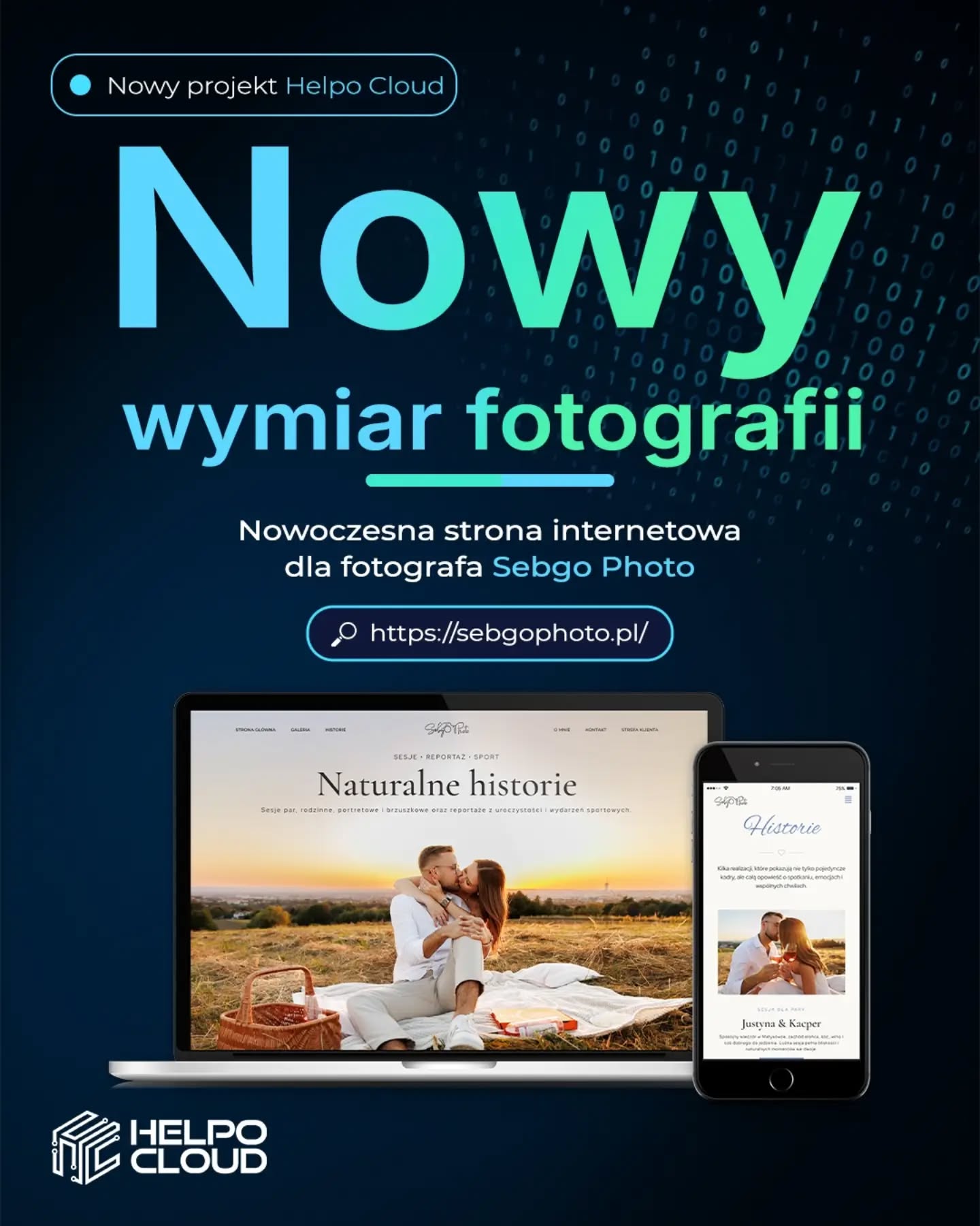 strona internetowa fotografa Sebgo Photo projekt HELPO Cloud WordPress